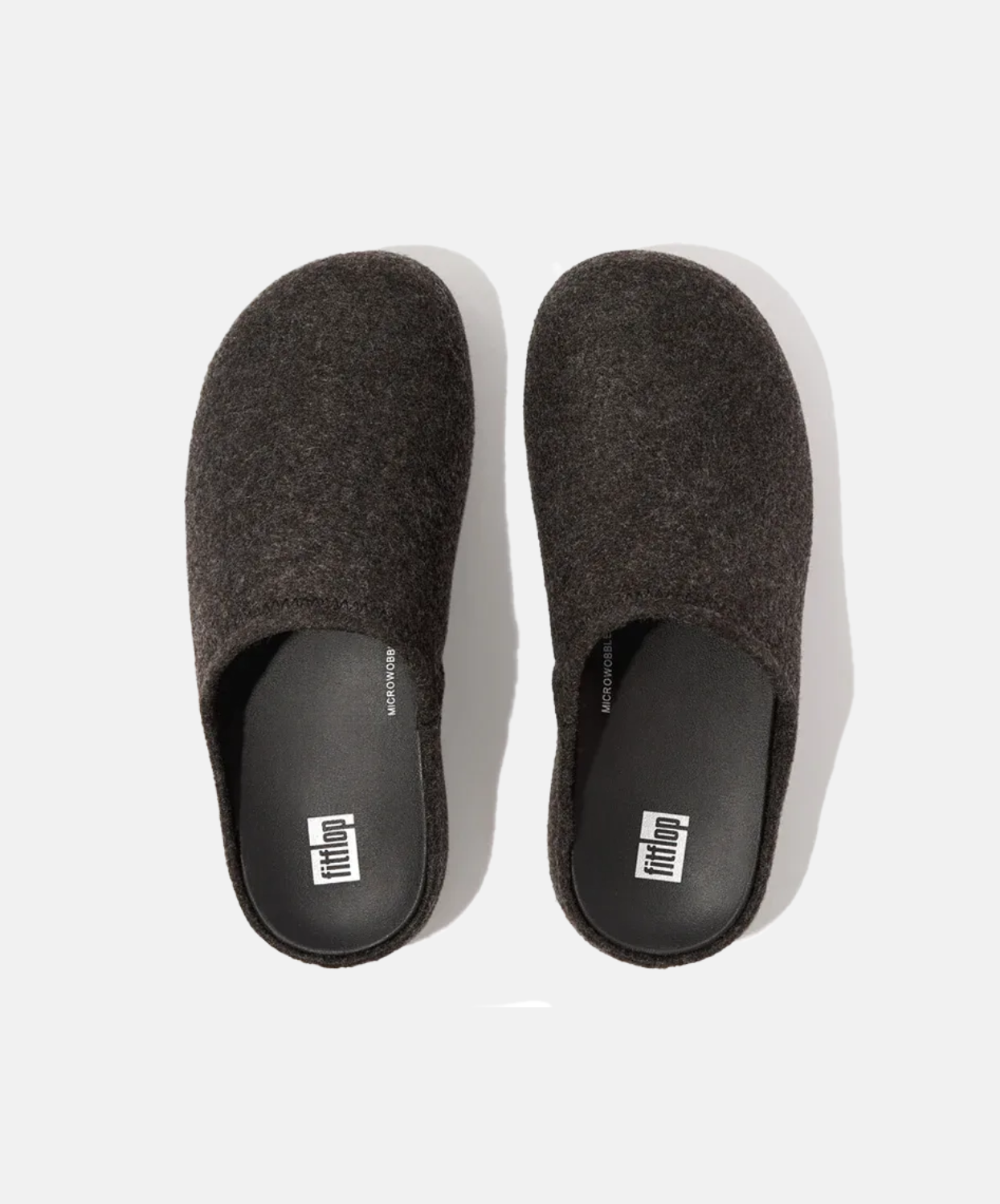 FitFlop Shuv e01 Cushy Felt Clog Slippers Black