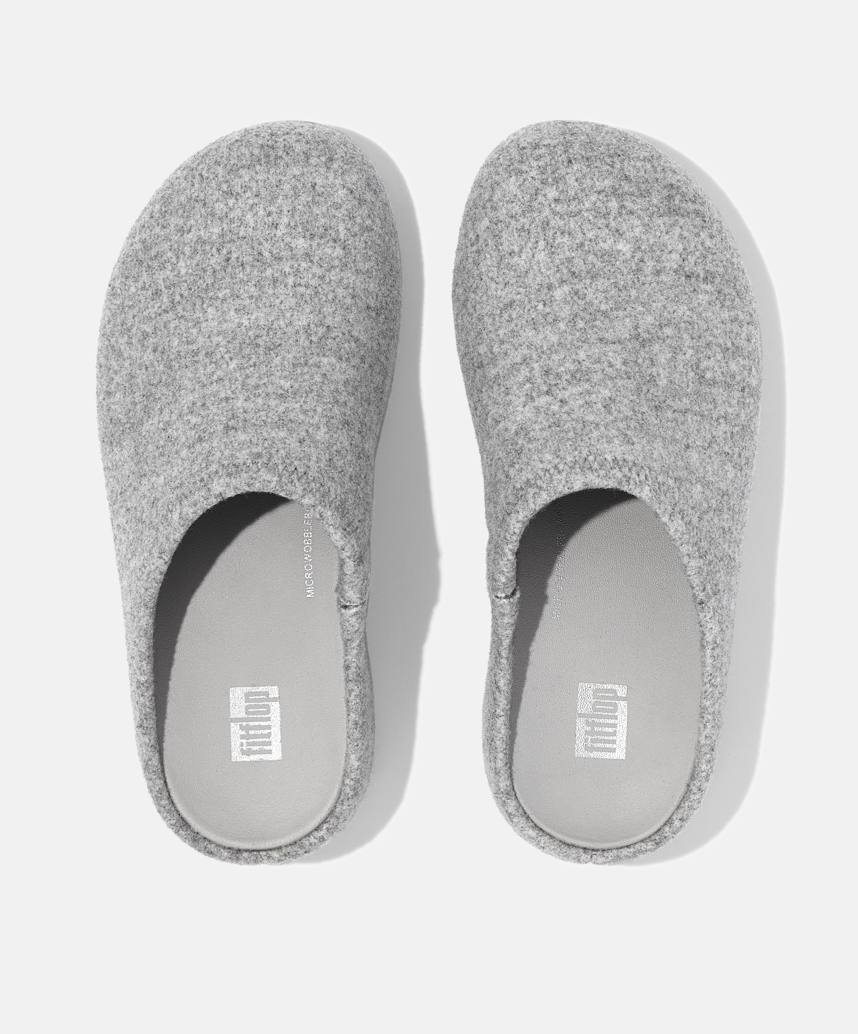 FitFlop Shuv Felt Clogs Grey