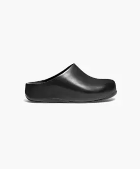 FitFlop Shuv Leather Clogs Black