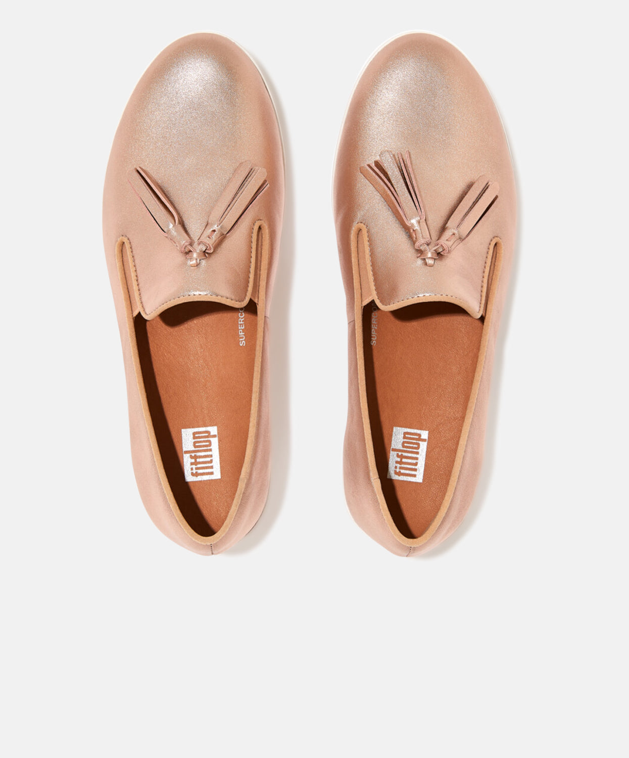 FitFlop Superskate Tassle Rose Gold Loafers