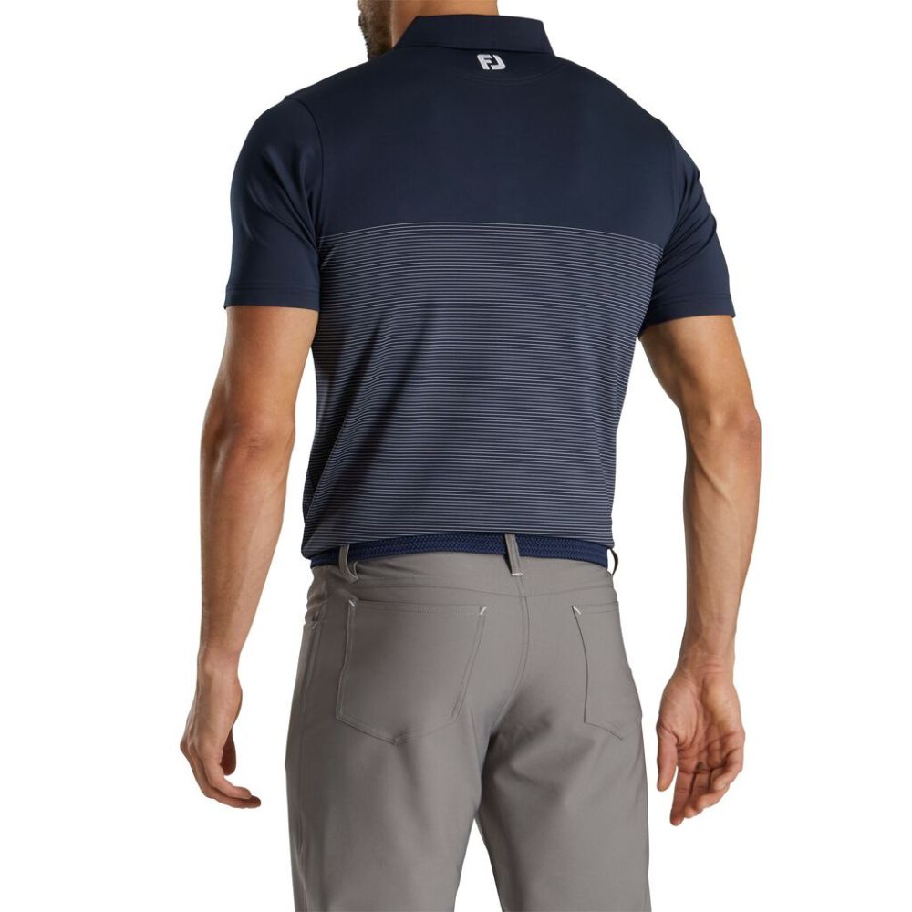 Footjoy Men's Engineered Pin Stripe Lisle Golf Polo