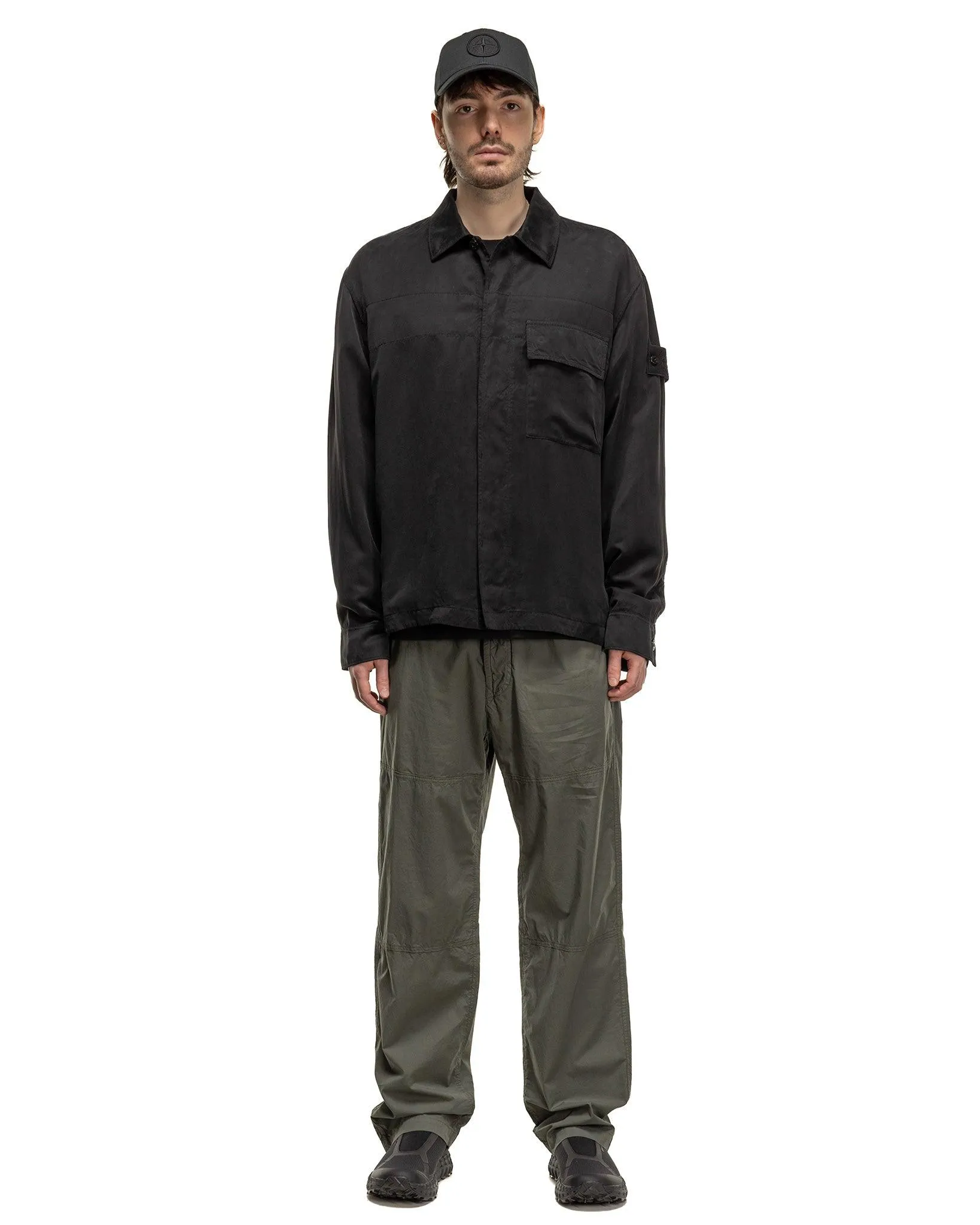 Ghost Piece Cupro Raso Comfort Fit Overshirt Black