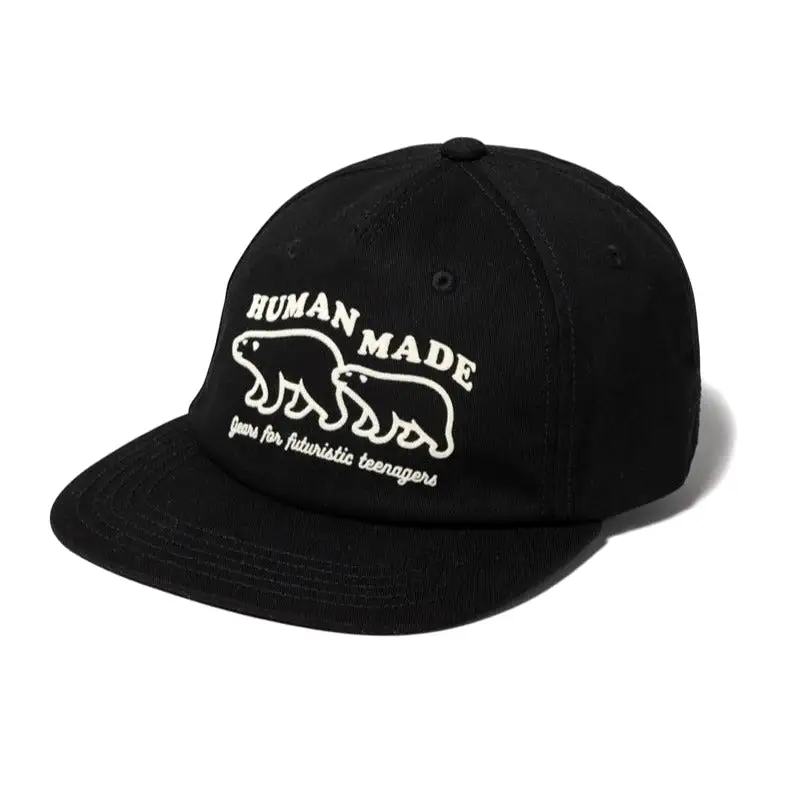 Human Made Bear 5 Panel Twill Cap Black