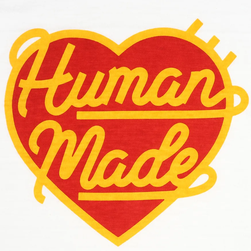 Human Made Red Heart Badge Tee White