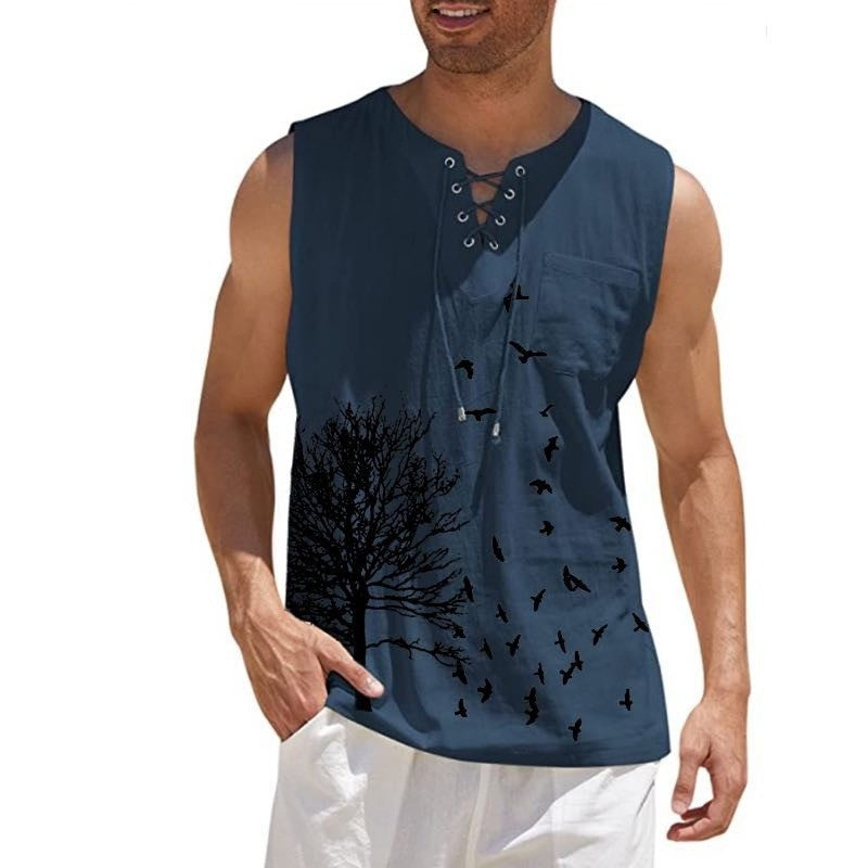 Independent Station Digital Express Men's New Printed Sleeveless