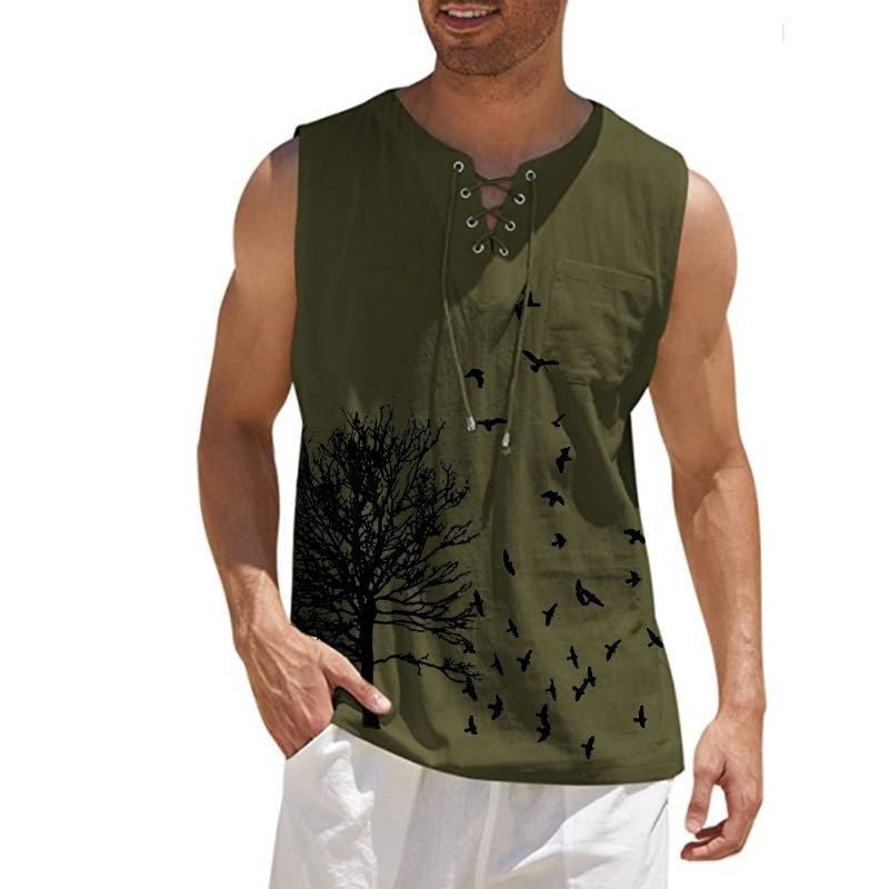 Independent Station Digital Express Men's New Printed Sleeveless