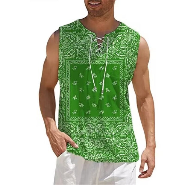 Independent Station Digital Express Men's New Printed Sleeveless