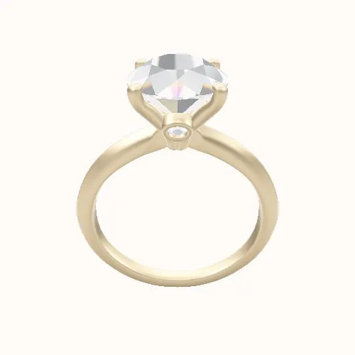 Knife Edge Engagement Ring With Accent Diamond Head