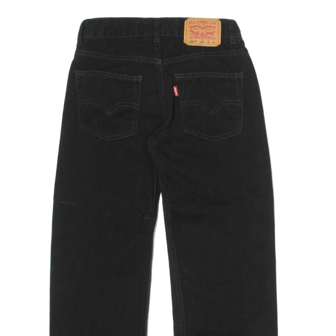 LEVI'S 550 Boys Jeans Black Relaxed Straight Charcoal Wash W25 L25