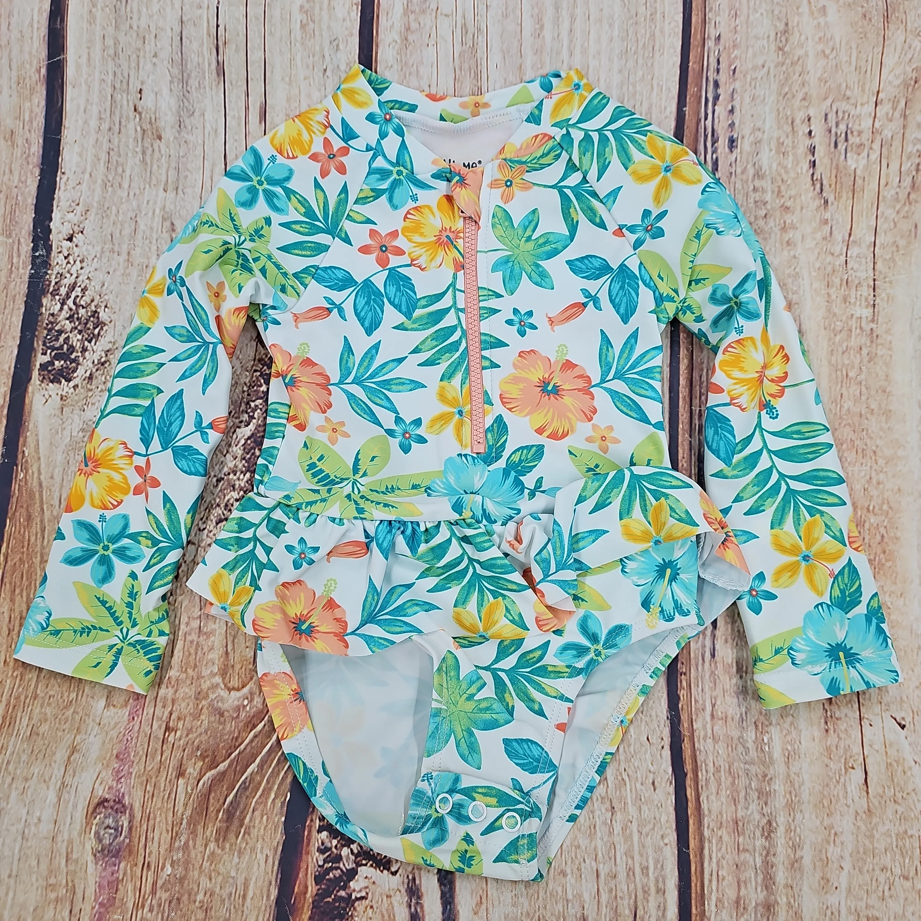 LITTLE ME TROPICAL SWIM RASHGUARD