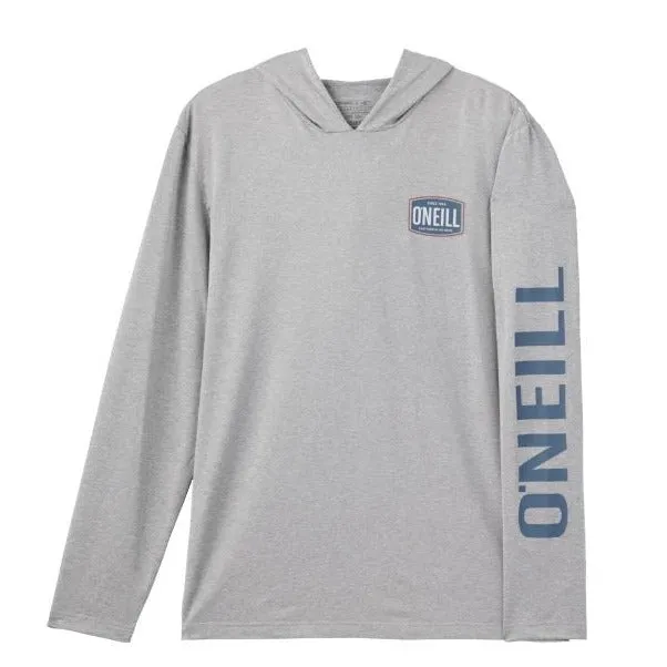 O'Neill Trvlr Snap UPF 50+ Men's Hooded Rashguard Tee - Heather Grey