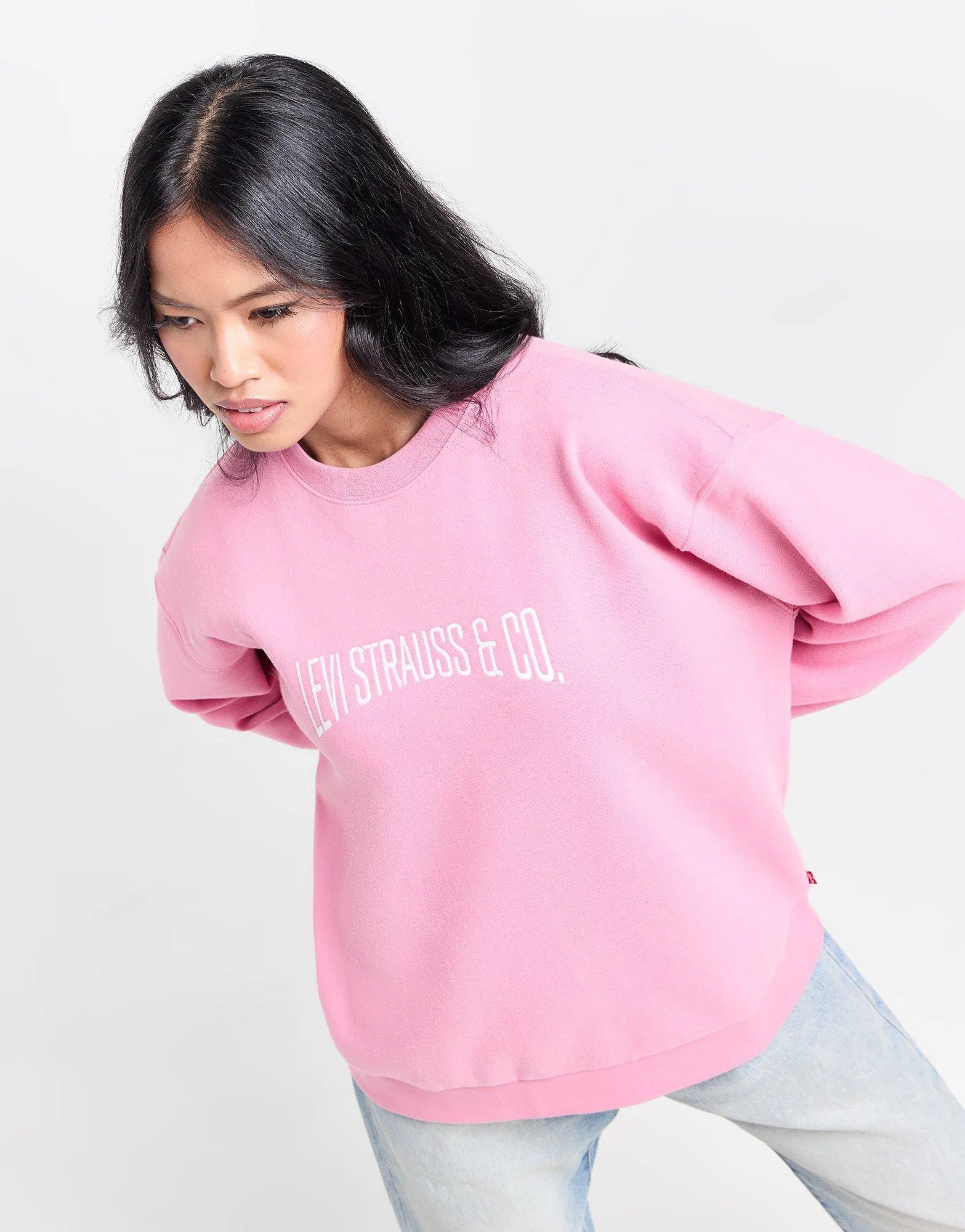 Pink LEVI'S Logo Varsity Crew Sweatshirt - JD Sports 