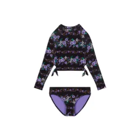 SEAFOLLY - Girl's Dark Romance Tie Side Surf Set