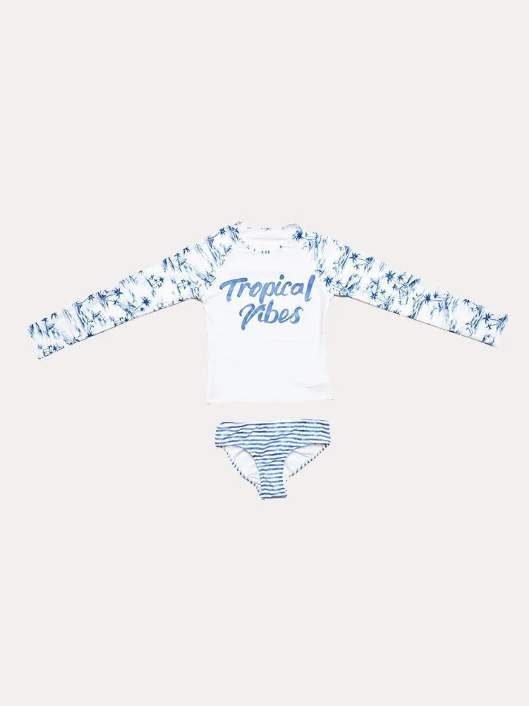     SEAFOLLY  Girl's Tropical Vibes Long Sleeve Surf Set    