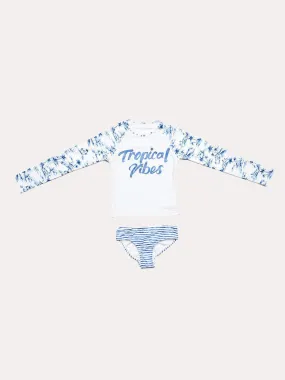     SEAFOLLY  Girl's Tropical Vibes Long Sleeve Surf Set    