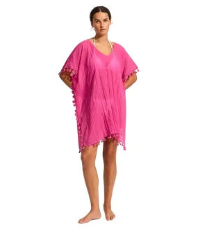 Seafolly Kaftan Tassel Trim Cover-Up Dress