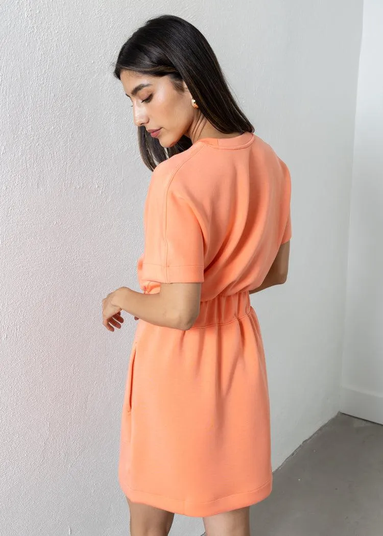 Spanx Aire Cinched T- Shirt Dress- Sunset Peach