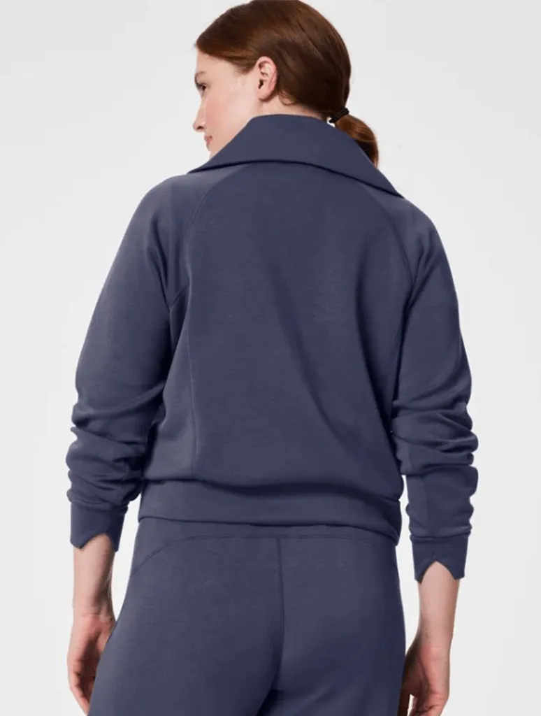 Spanx AirEssentials Half Zip Sweatshirt in Dark Storm