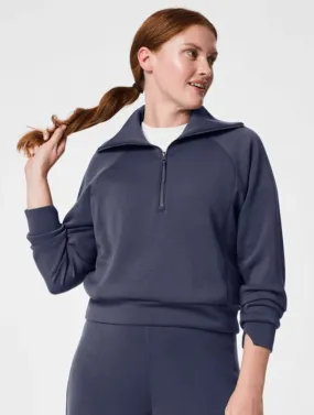 Spanx AirEssentials Half Zip Sweatshirt in Dark Storm