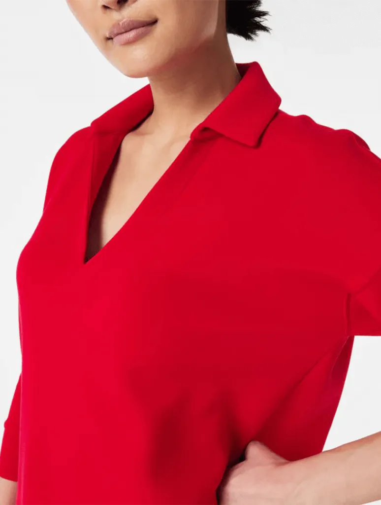 Spanx Airessentials Polo Top in Spanx Red