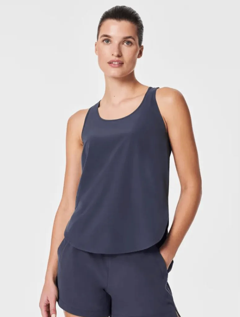 Spanx Casual Fridays Curved Hem Tank in Dark Storm