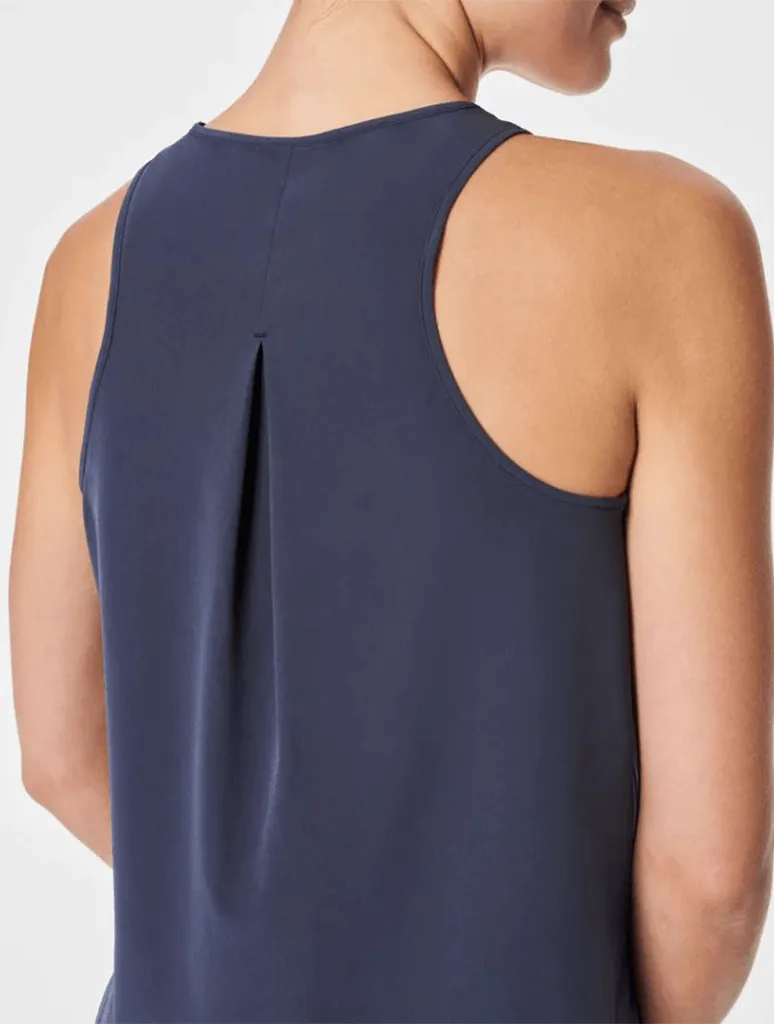 Spanx Casual Fridays Curved Hem Tank in Dark Storm