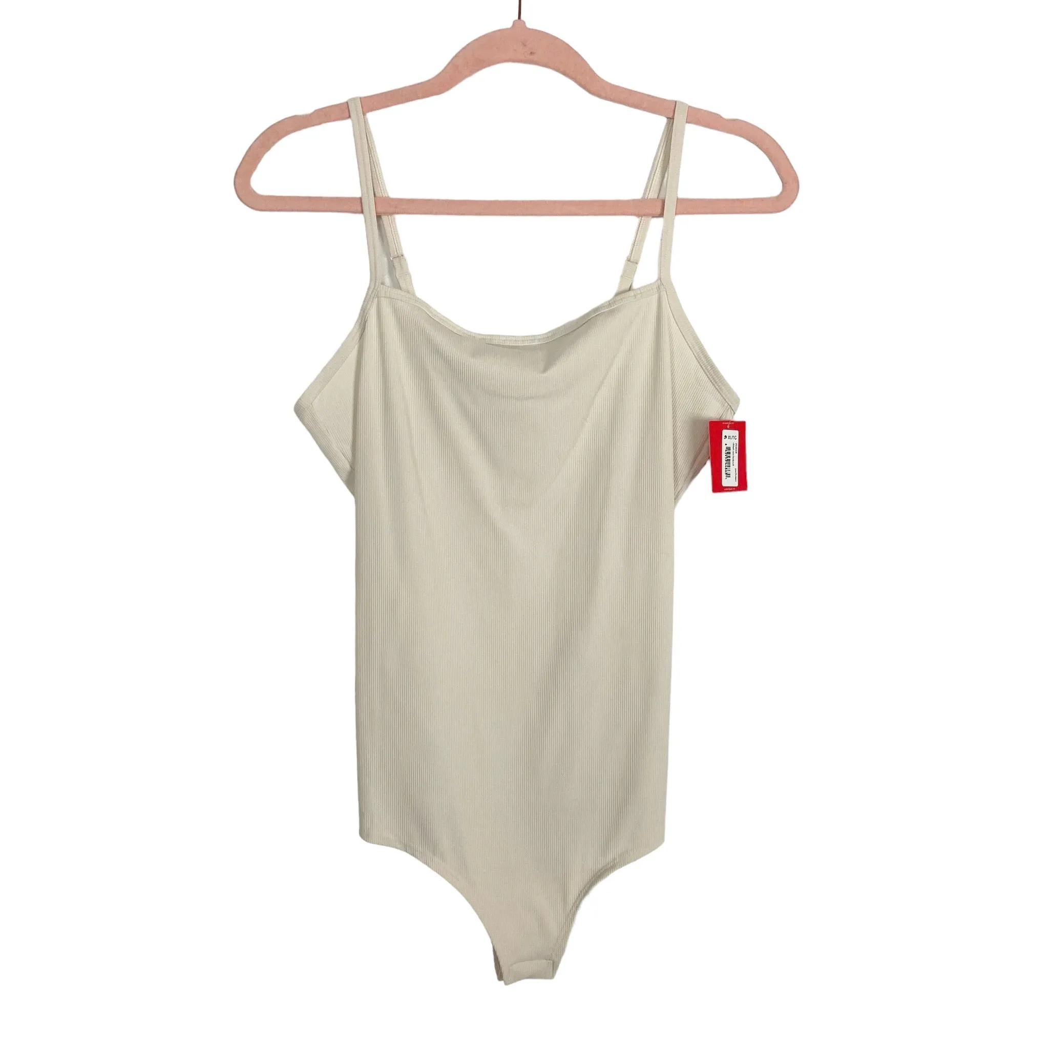 SPANX Cream Ribbed Cami Bodysuit NWT- Size XL