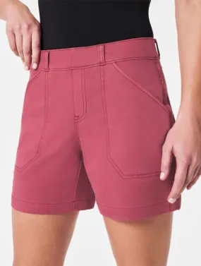 Spanx Stretch Twill Shorts in Wild Rose