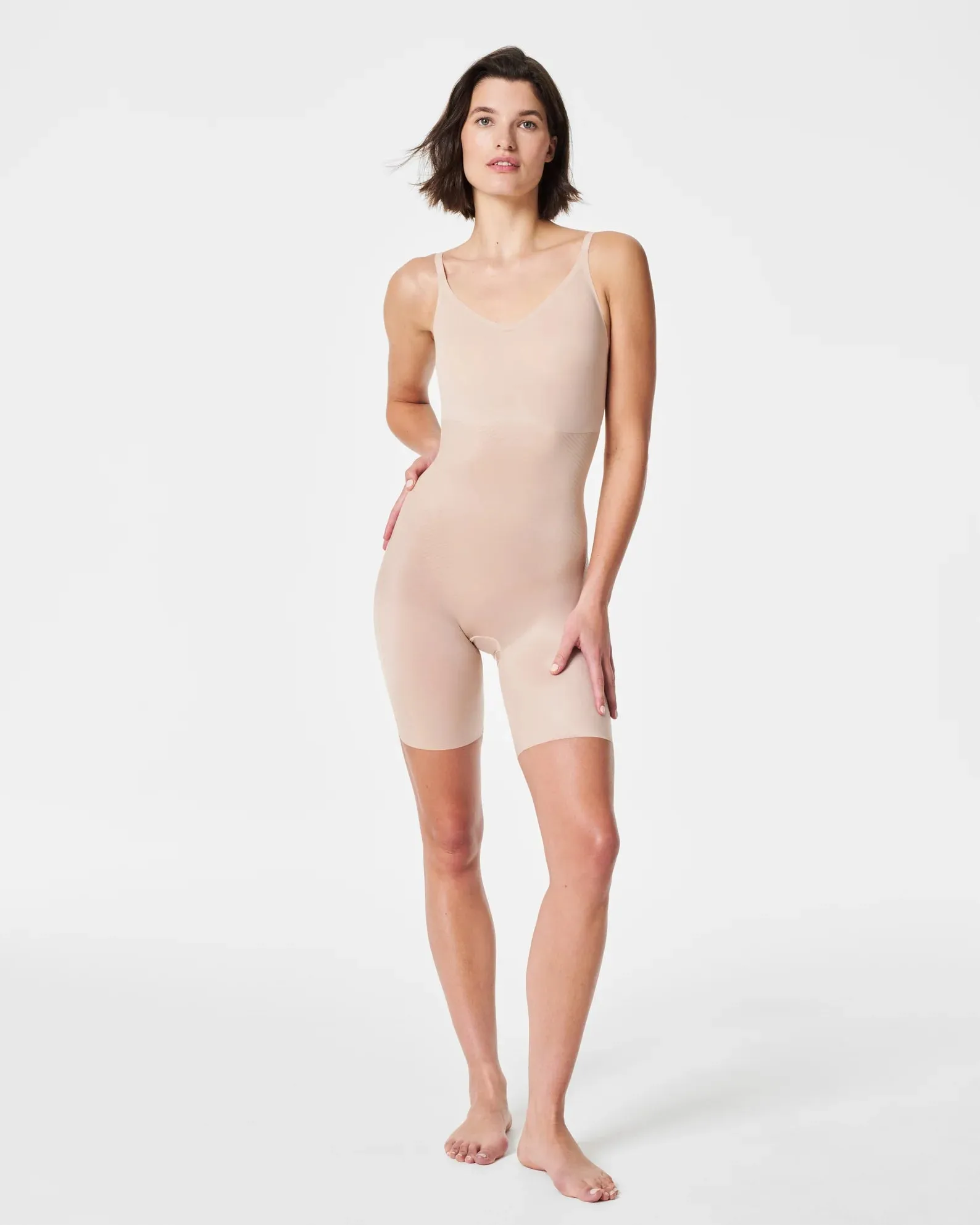 Spanx - Thinstincts Mid Thigh Bodysuit | Champagne Beige