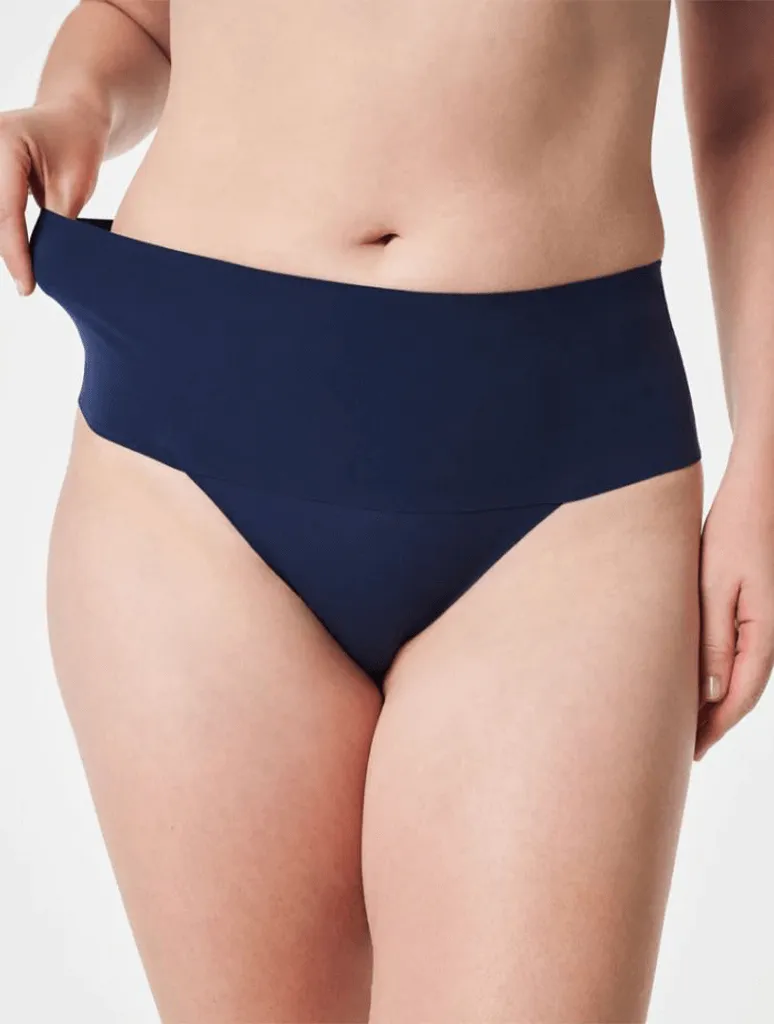 Spanx Undie-Tectable Thong in Dark Sapphire