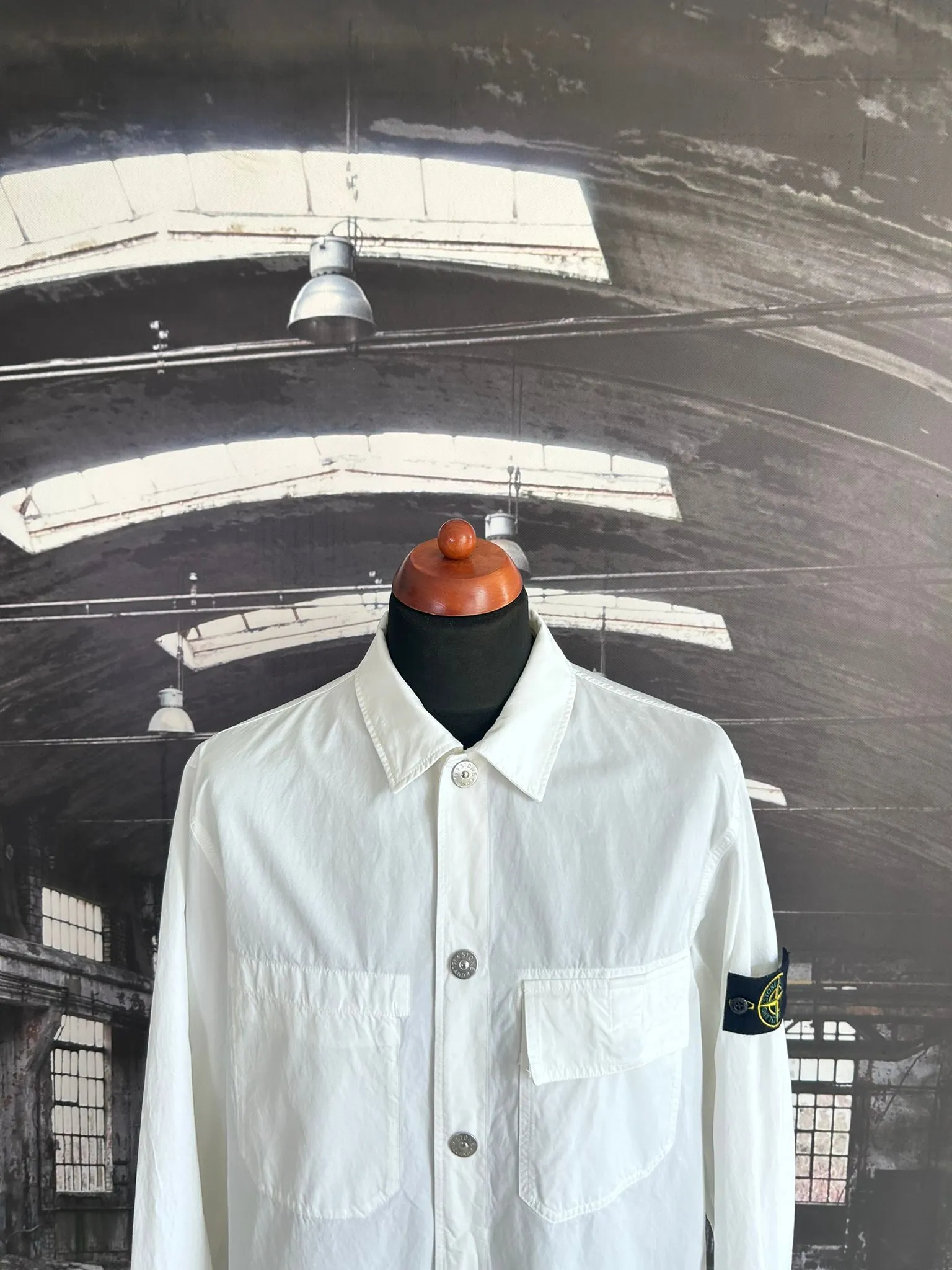 STONE ISLAND CUPRO COTTON TWILL-TC OVERSHIRT