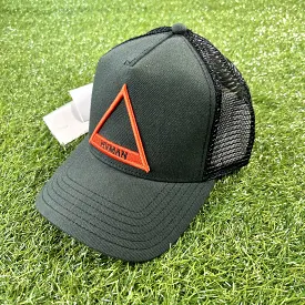 Triangle Mesh Logo Trucker Cap (Blk/Red)