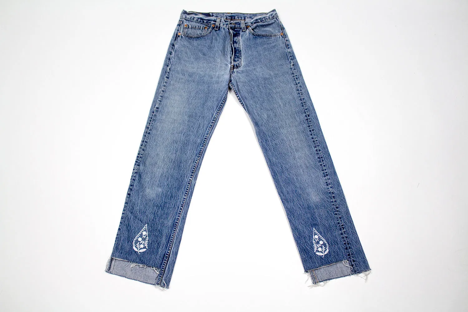 Vintage Women’s Denim Levis with Embroidery - Paisley Drop Vintage Levi's