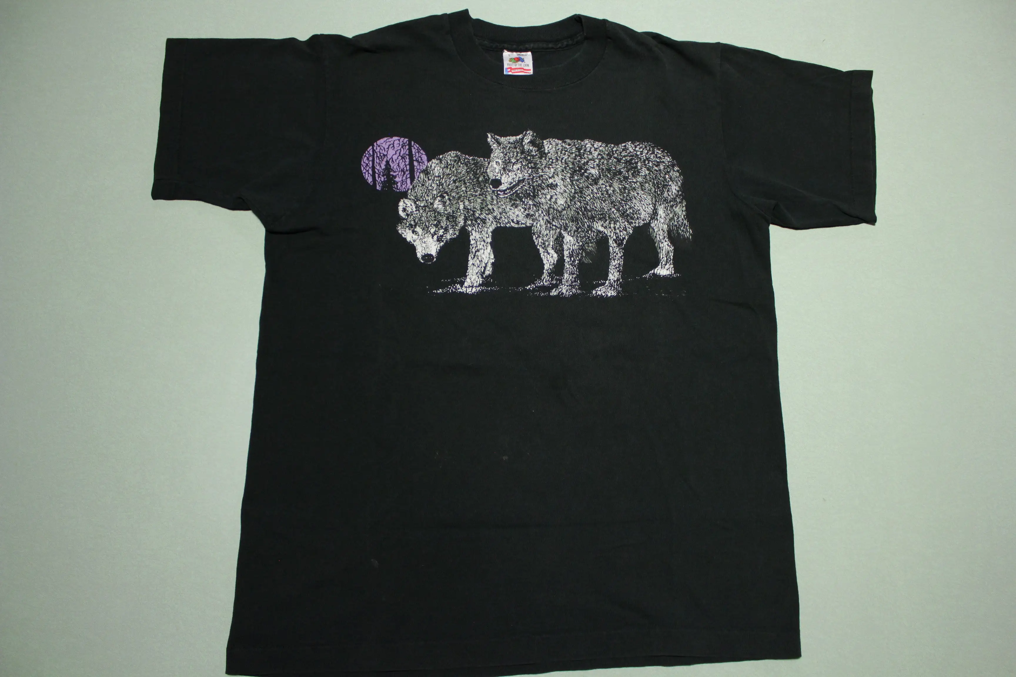 Wolf Pack Moon Vintage 90's Fruit of the Loom Single Stitch USA Made T-Shirt